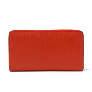 Celine leather red vermilion wallet function calfskin multi long round